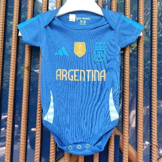 Romper Baju Bayi Bola Jumper Jumpsuit Negara Argentina Copa Amerika 2024 Away 2024 2025