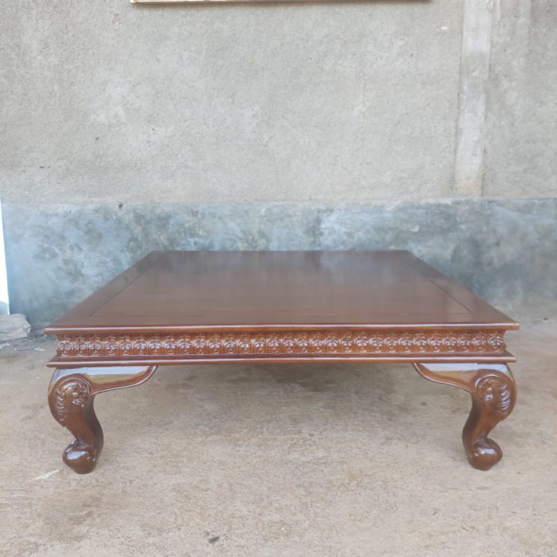 Meja tamu kotak ukiran kayu jati-Meja tamu klasik ukiran kayu jati-Meja tamu mewah ukiran jati