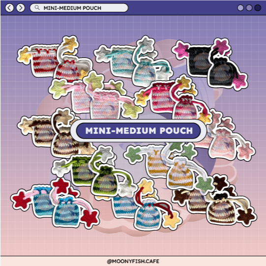 MOONYFISH - S Crochet Pouch for Airpods/Earphone or Coins | Sanrio Coin Pouch | Airpods Pouch | Kant