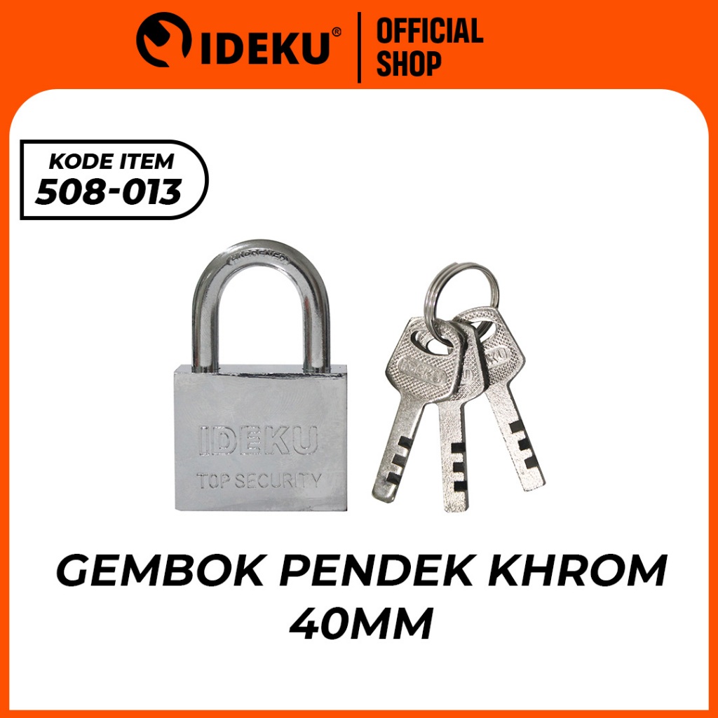 IDEKU GEMBOK PENDEK KHROM | GEMBOK ANTI MALING BESAR