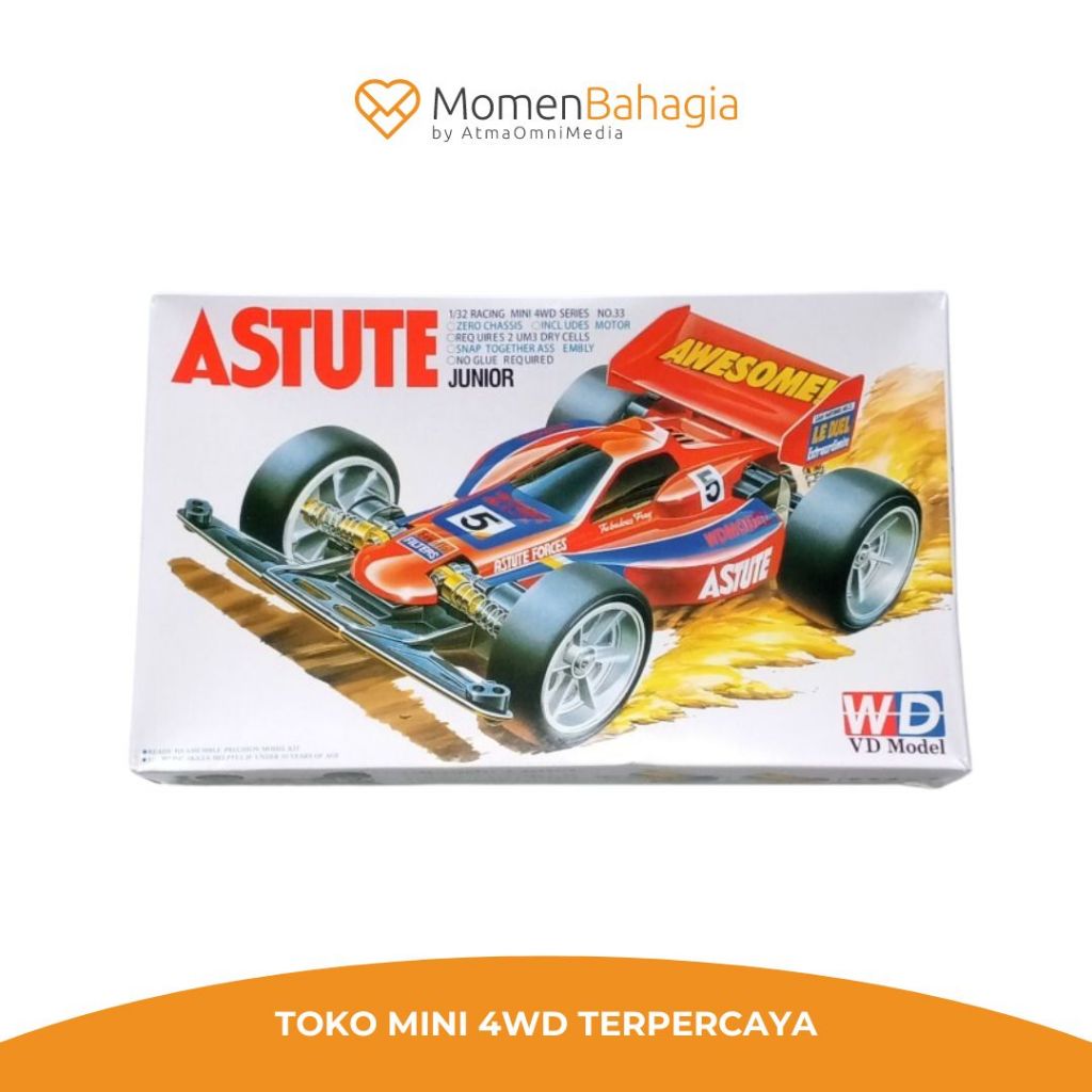 Tamiya Mini 4wd Merek DD/WD Ruize Astute Junior - Chassis Super 1 - DD/WD Ruize Astute Junior