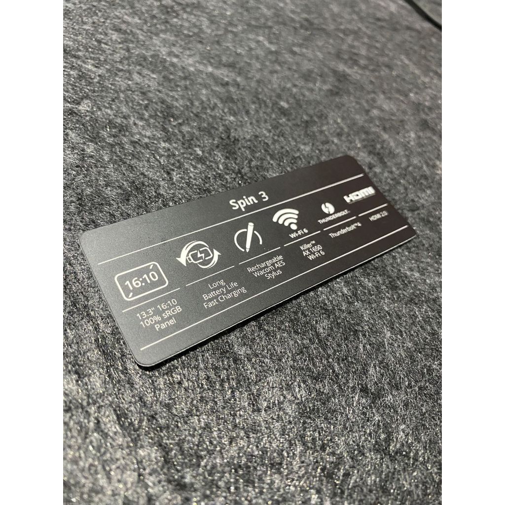 Stiker Spesifikasi Laptop Acer Spin 3