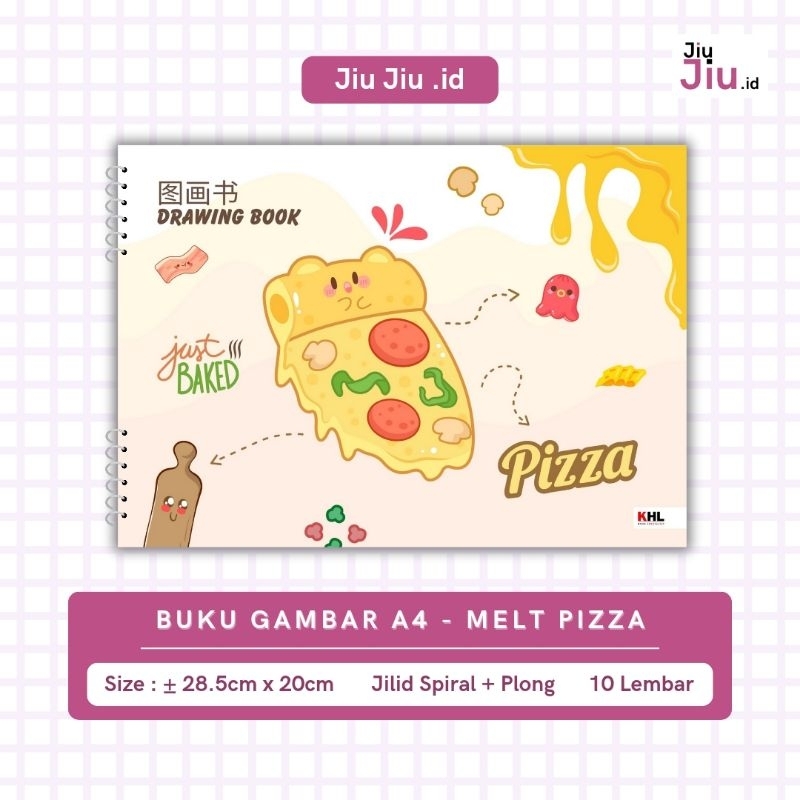 

JiuJiu.id | Buku Gambar / Drawing Book A4 - Jilid Kawat Spiral - 10 Lembar - Melt Pizza