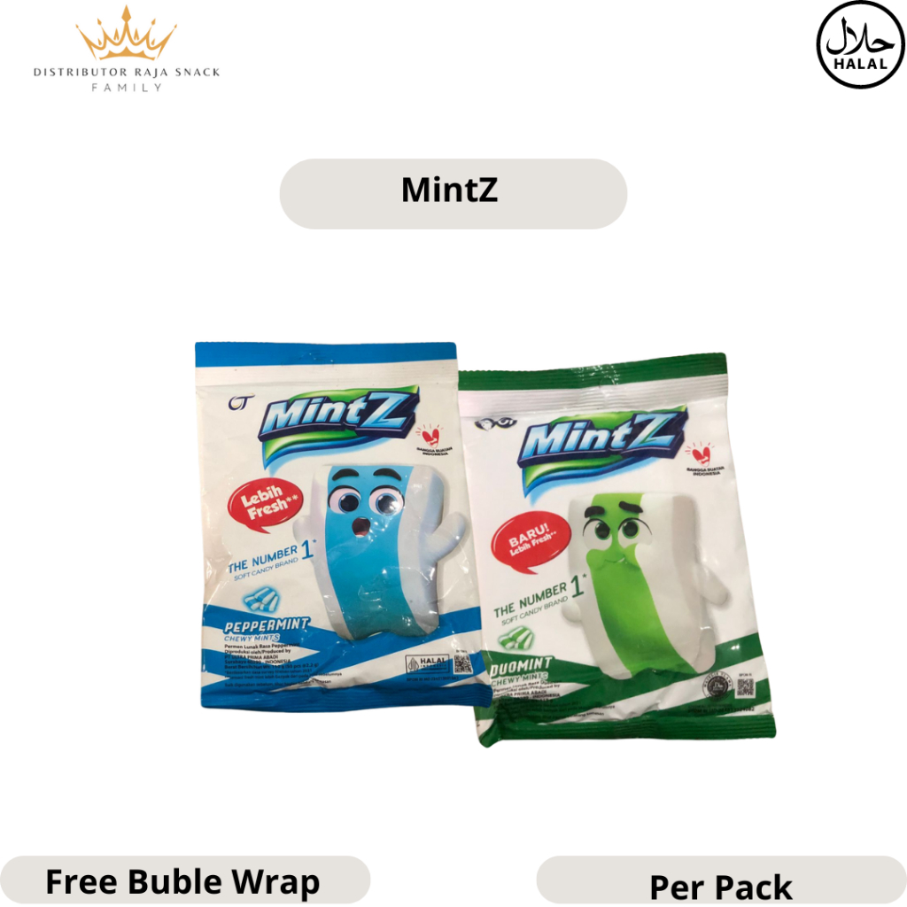 

Permen MINTZ Chewy Mint Lunak - Netto 115 gr (Isi 50 pcs)