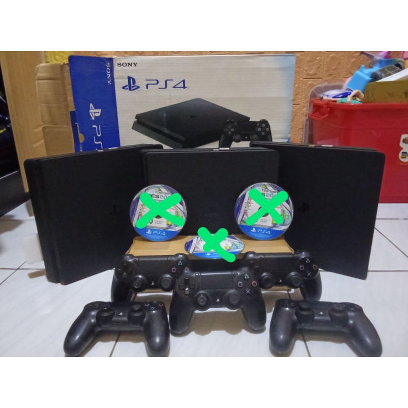 ps4 slim original+ 1 stik ps4 ORI mesin second