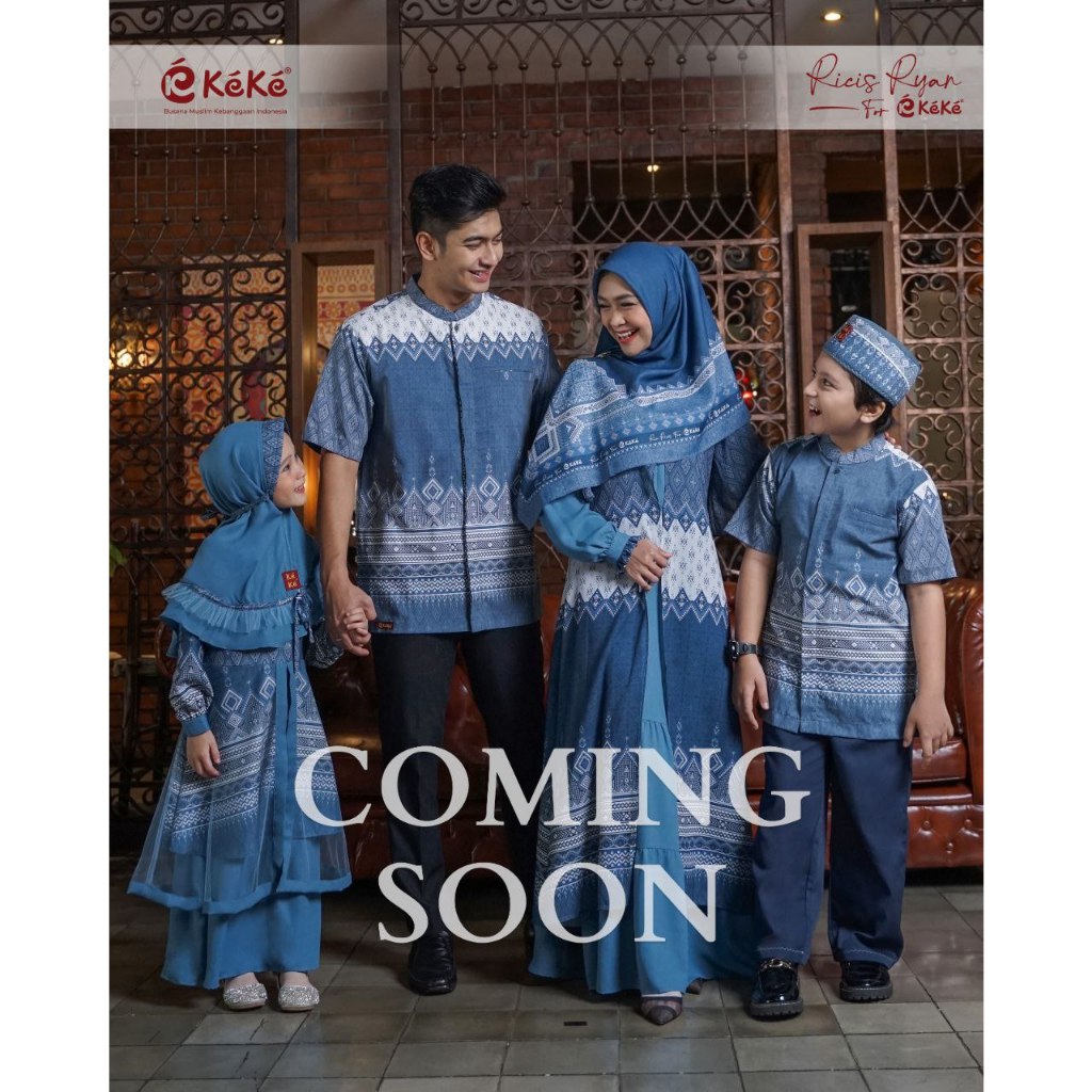 ZELMIRA SERIES 02 GALAXY BLUE BIRU TUA BIRU DENIM RIA RICIS FOR KEKE BY KEKE BUSANA GAMIS DEWSA GAMI