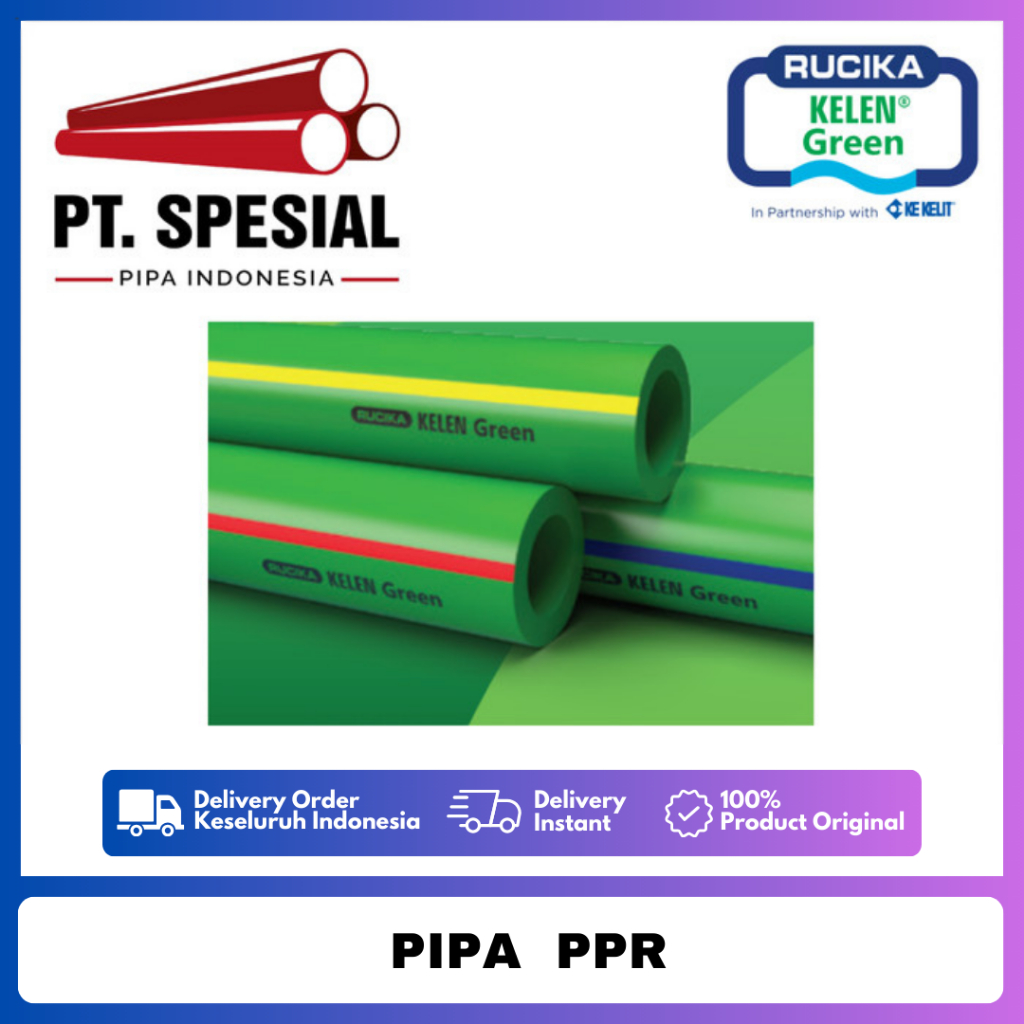Pipa PPR PN16 Air Dingin Rucika DN90 - 3 Inch / Pipa PPR Kelen Green -03