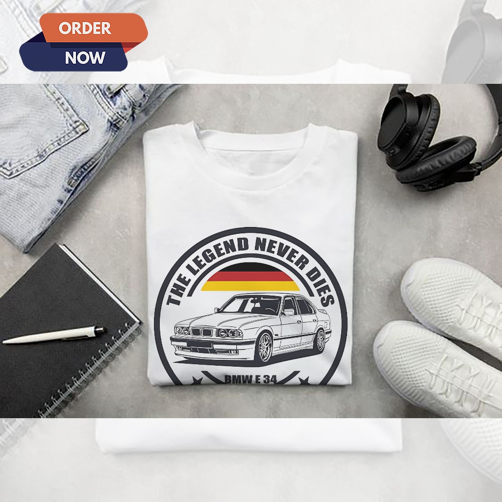 KAOS BMW E34 BAJU OTOMOTIF T-SHIRT PREMIUM COTTON NYAMAN SEHARI HARI MENYERAP KERINGAT PRIA WANITA S