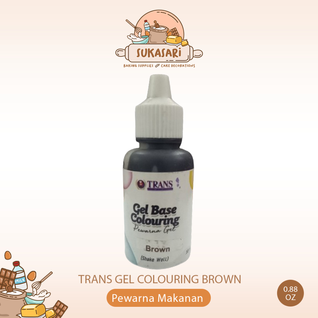 

Trans Gel Colouring Brown 0.88oz Pewarna makanan Jel icing color Coklat