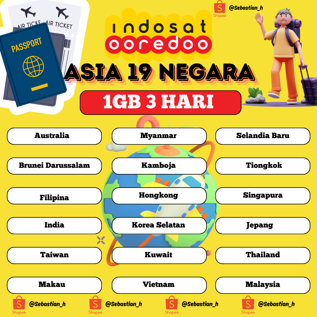 PAKET ROAMING ASIA INDOSAT 19 NEGARA