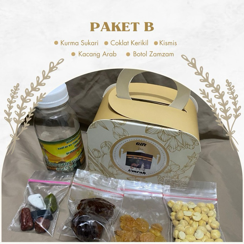 

Paket B Oleh oleh haji umroh paket ekonomis paket hemat souvenir haji umroh hampers haji umroh kurma sukari kismis cokelat kerikil air zam zam paket haji umroh