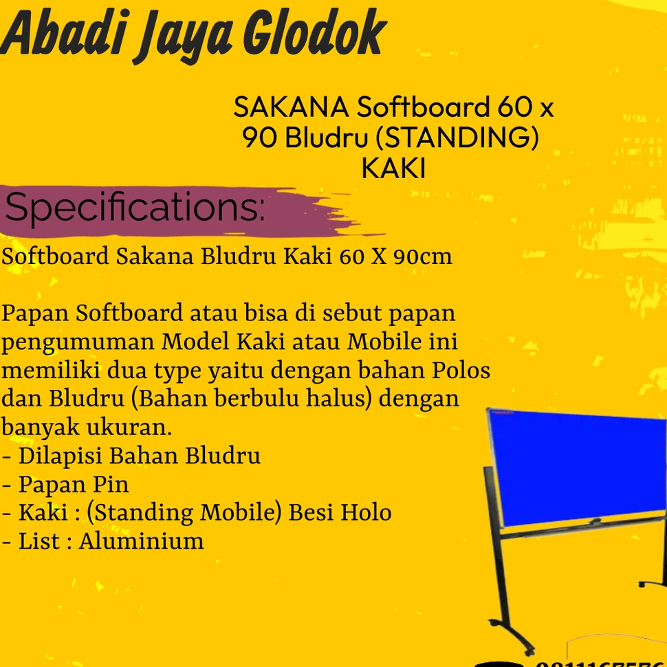 

SAKANA Softboard 60 x 90 Bludru (STANDING) / KAKI