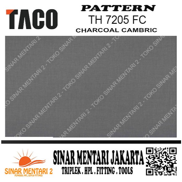 TACO HPL PATTERN TH 7205 FC CHARCOAL CAMBRIC