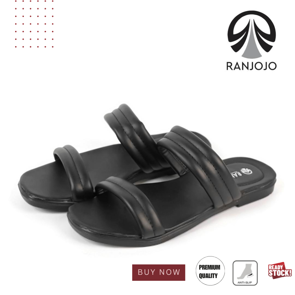 Sandal Slop Wanita Puffy Empuk Sandal Slip On Kekinian Empuk Sandal Kondangan RJ24