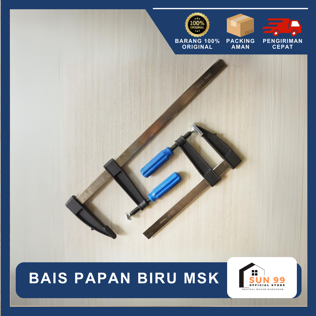Penjepit Kayu Papan F Clamp Papan Kayu MASAKI 120 mm X 600 s.d 1000 mm
