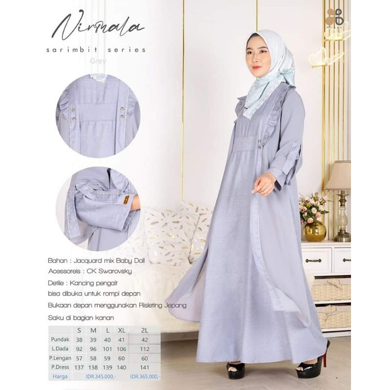 COUPLE Gamis Nirmala Dan Surya / Warna Grey By NUBUA