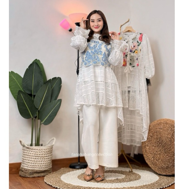 OLIVIA BLOUSE//BLOUSE TILE KEKINIAN //BLOUSE TILE BORDIR//BLOUSE KONDANGAN