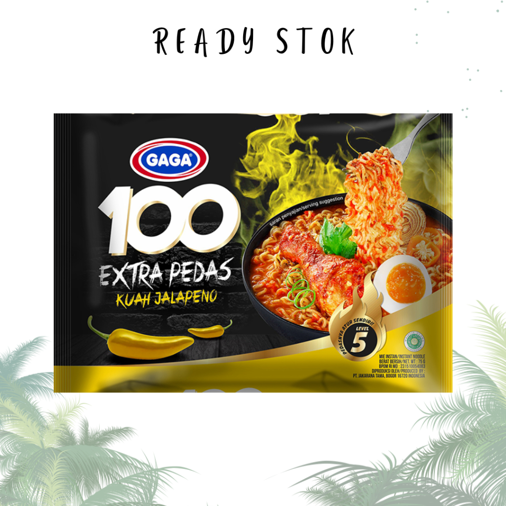 

GAGA 100 Extra Pedas kuah Jalapeno 75g (PCS)