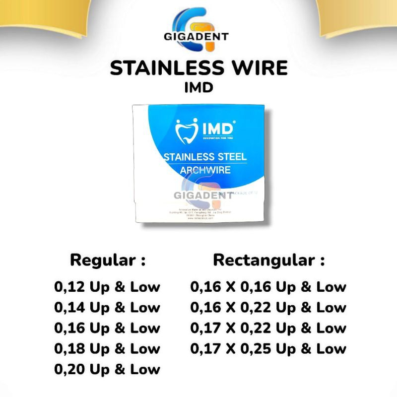 DENTAL STAINLESS WITE / KAWAT STAINLESS DENTAL NITI  / NITI SS WIRE IMD ISI 10 PCS