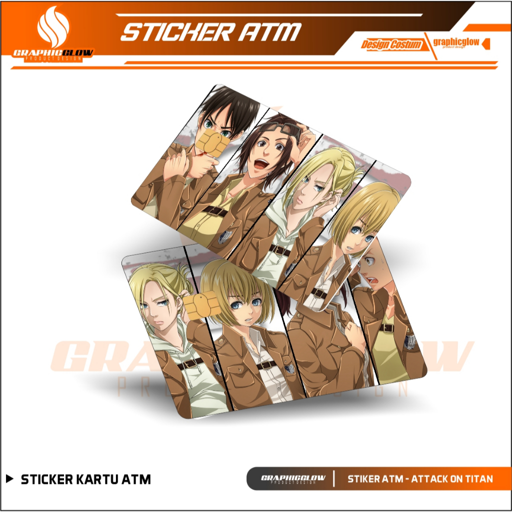 

ATTACK ON TITAN III STIKER PELINDUNG KARTU SKIN CARD ATM SIM KTP E-MONEY STICKER LEM KUAT ANTI GORES SKIN KARTU