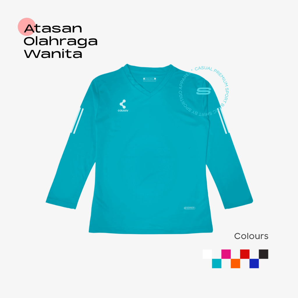 Baju Olahraga Wanita Muslim Lengan Panjang Kaos Training Running Jersey Fitness Senam Aerobic