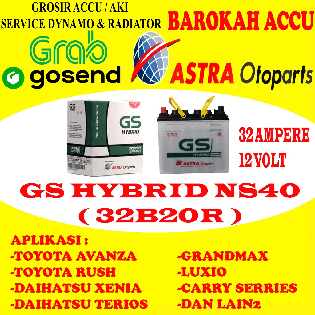 AKI MOBIL GS HYBRID NS40 / 32B20R , 32 AH ASTRA OTOPARTS