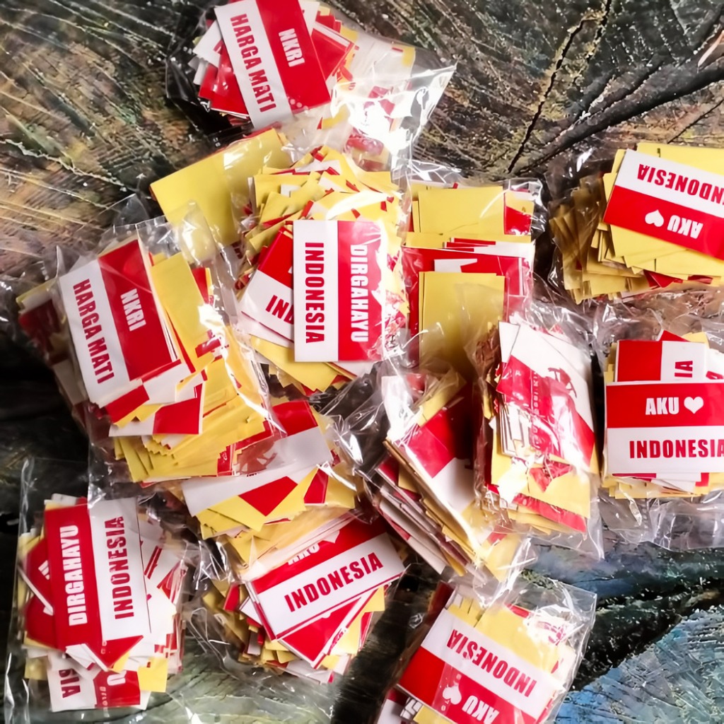 

Stiker Pipi Bendera 100 Pcs / Sticker Merah Putih / Sticker Bendera Tempel Pipi / Anak Dewasa