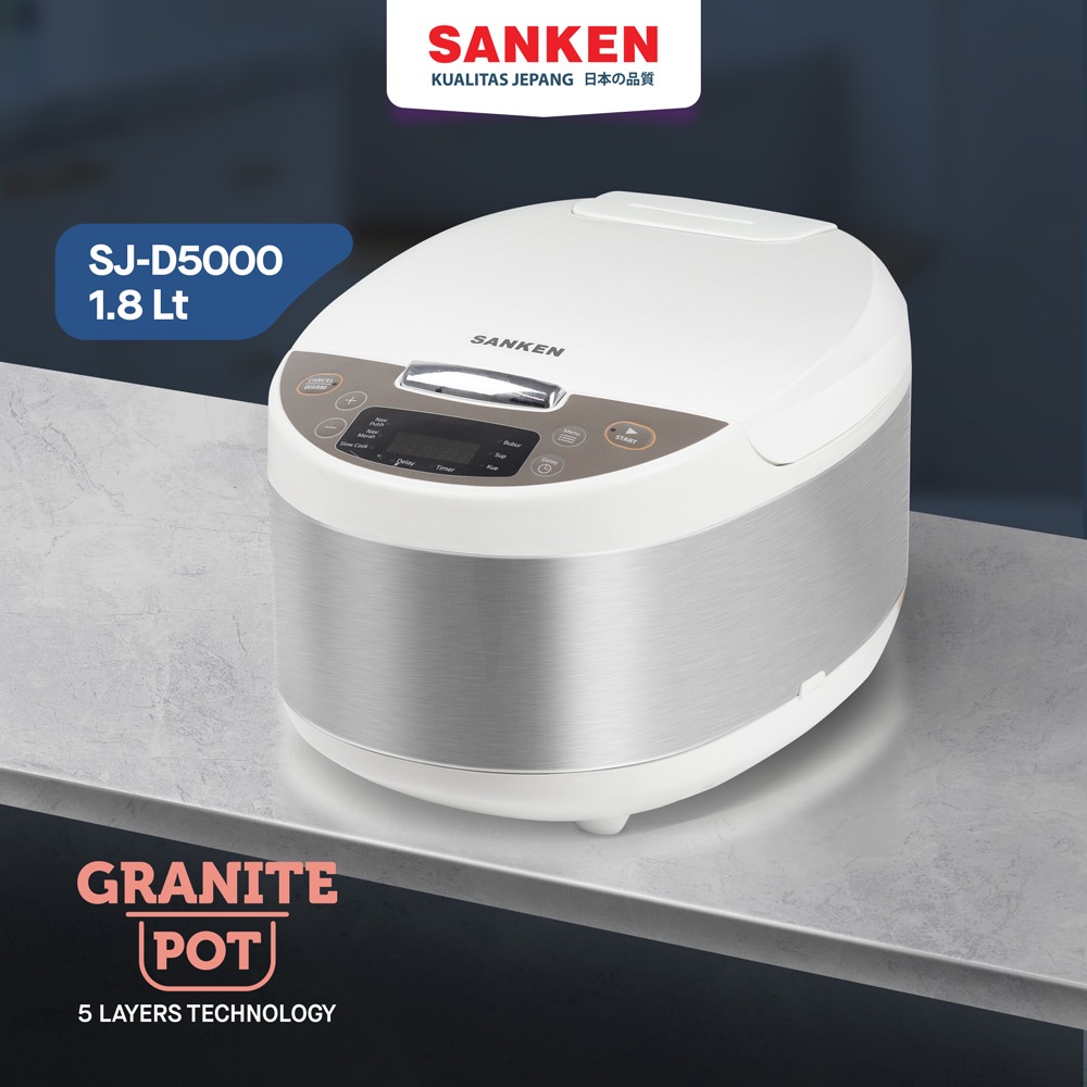 Sanken Digital Rice Cooker 1.8 Liter SJ-D5000 Magic Com Putih