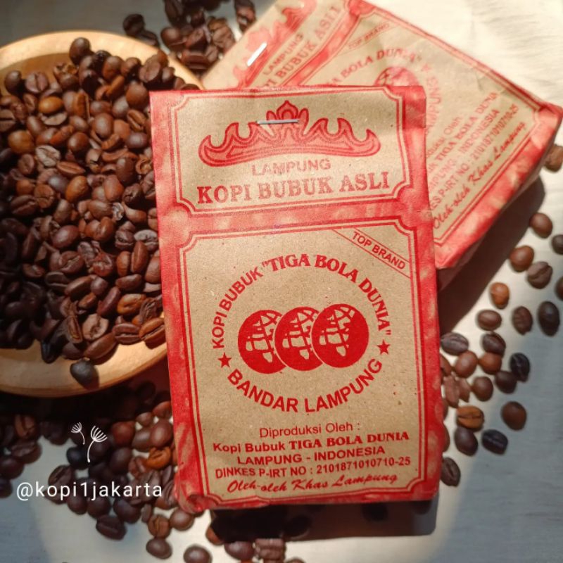 

kopi lampung cap 3 bola \ kopi bubuk lampung \ kopi tubruk lampung \ kopi 3bola dunia 100gr