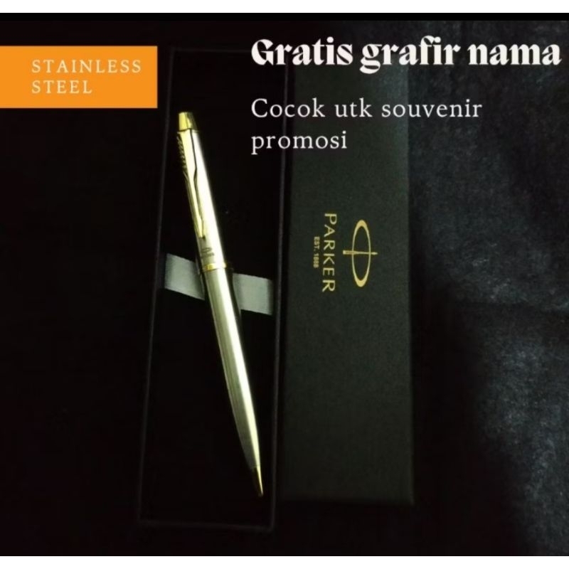 

Bulpoint Parker Mewah Stainless Steel Free Grafir Nama (Promo)