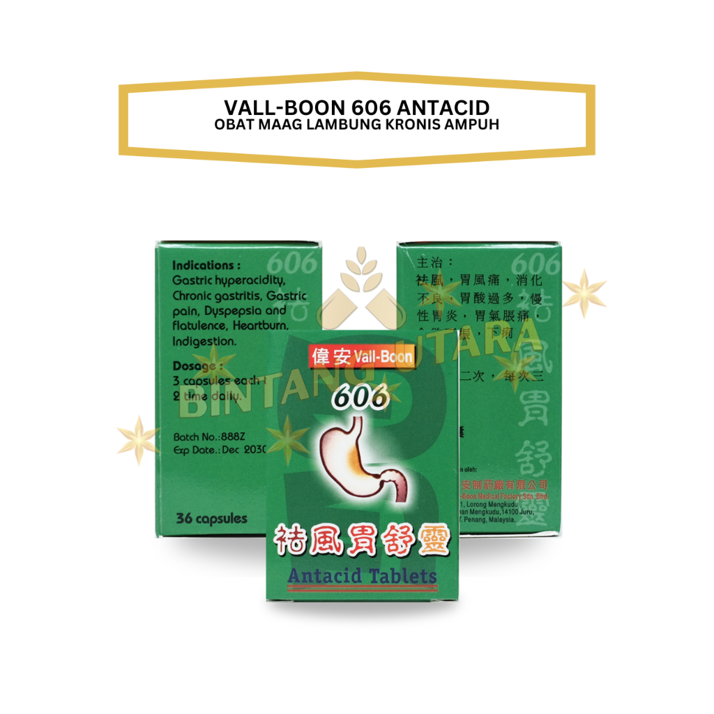 606 ANTACID TABLETS OBAT MAAG KRONIS HERBAL