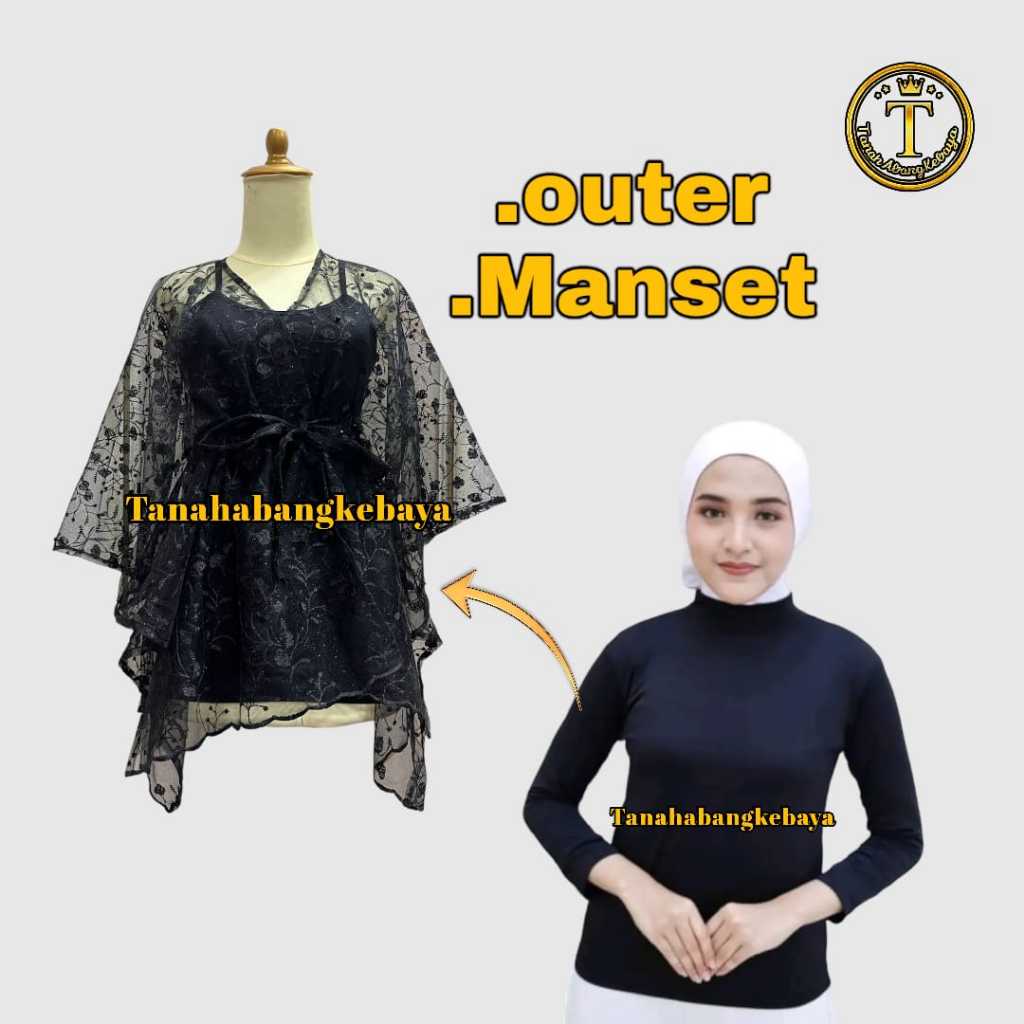 outer cardigan kebaya bridesmaid baju kondangan tille mix brokat +manset