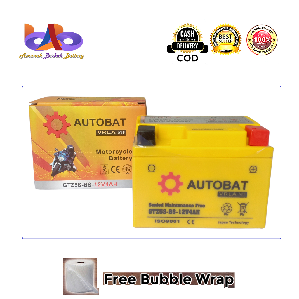 Aki Motor BeAT Karbu, BeAT Fi, Scoopy Karbu, Scoopy Injeksi, Vario 110 Autobat GTZ5S Aki Kering MF