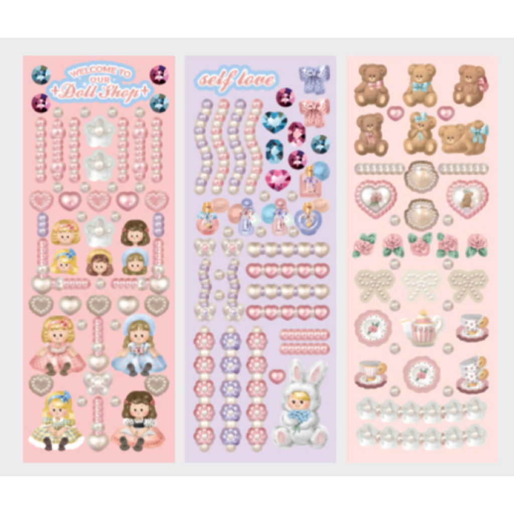 

READY STOCK - DAISO KR STICKER / DECO STICKER / GLITTER