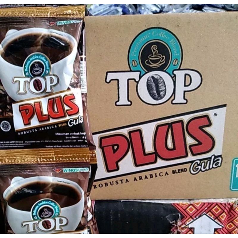 

KOPI PREMIUM TOP PLUS 18GR [HARGA 1 RENCENG ISI 10 SACHET]