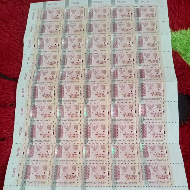 

Materi 10,.000 isi 1 lembar 50pcs