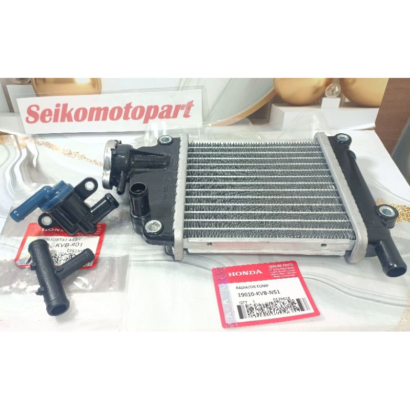 Paketan Radiator WaterPump Assy + Thermostat + Sambungan Selang vario karbu assy paket termostat dan