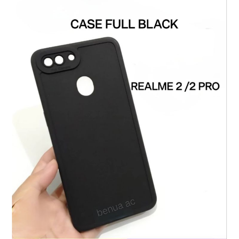 SLICON/CASE FULL BLACK REALME 2 /2 PRO TPU CANDY CASE PRO PELINDUNG CAMERA HITAM POLOS