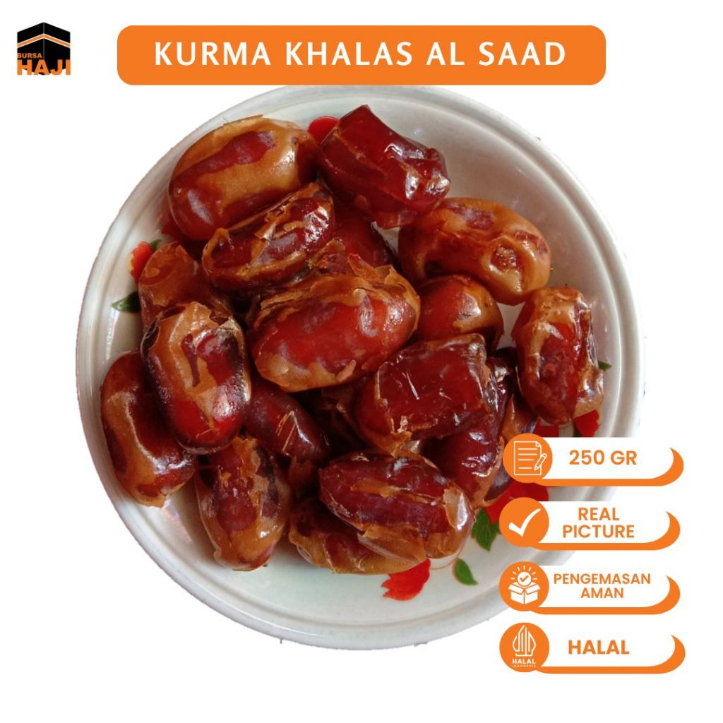 

Kurma KHALAS Premium 250gr Kholas Asli Dubai Untuk Buka Puasa Mesir Madu Golden Valley Sayer ASI - KURMA KHALAS 250gr