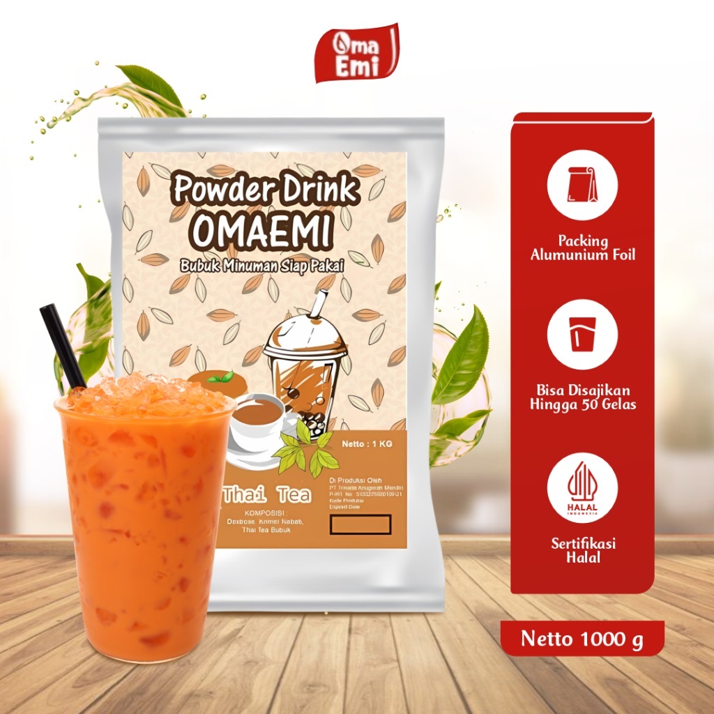 

BUBUK MINUMAN RASA THAI TEA KEMASAN 1KG KUALITAS TERJAMIN