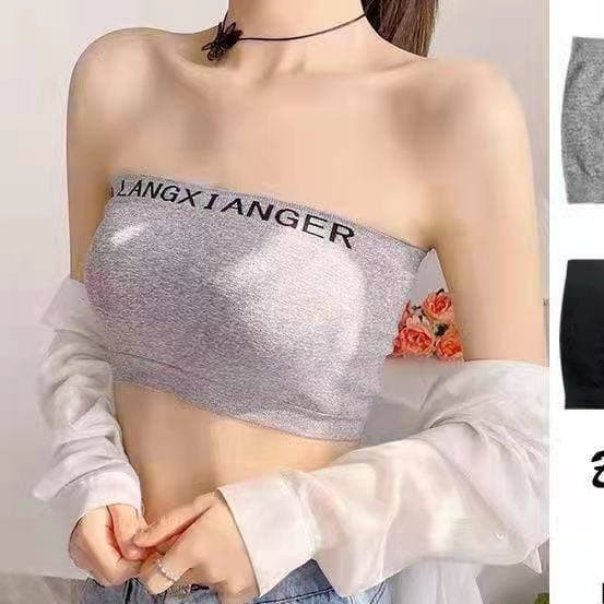 Ryuko - Bra Kemben Pendek Wanita Sexy Korean Style Tanpa Tali Atasan Sexy Kemben Korea Bra36