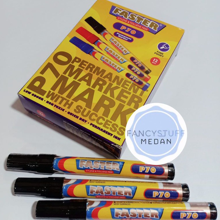 

Fancystuff spidol faster permanent warna hitam isi 12pcsktk grosir KODE H4Y2