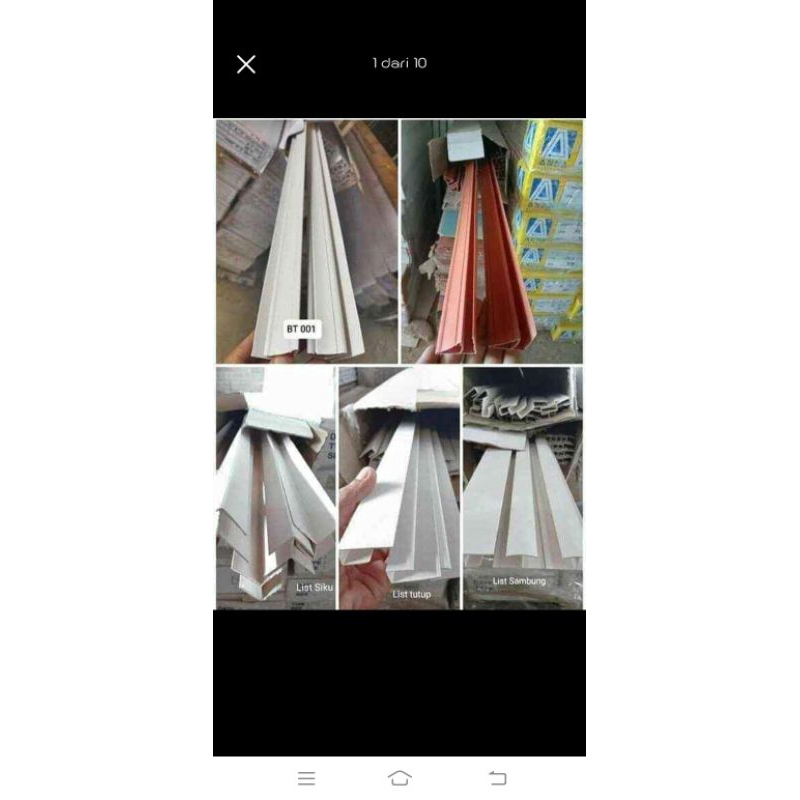 list plavon pvc