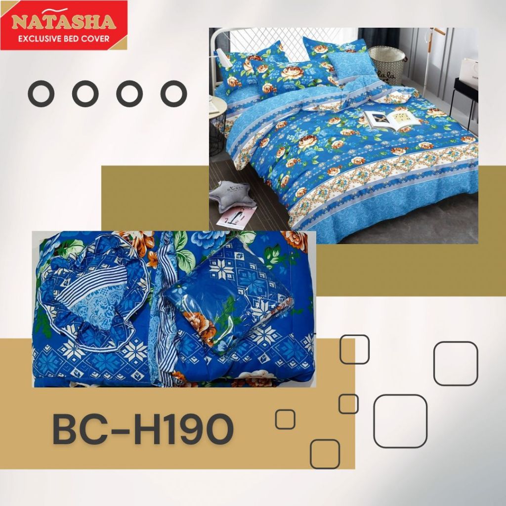 Natasha betkaper sprei 1 set sarung bantal guling geratis ongkir bahan polyester / bedcover / bekafe