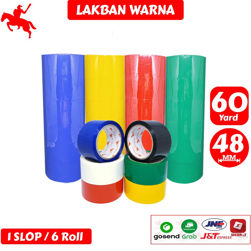 

Lakban OPP Tape Lakban Warna KSATRIA Tape 6 Yard 1 Slop KODE U2Y3