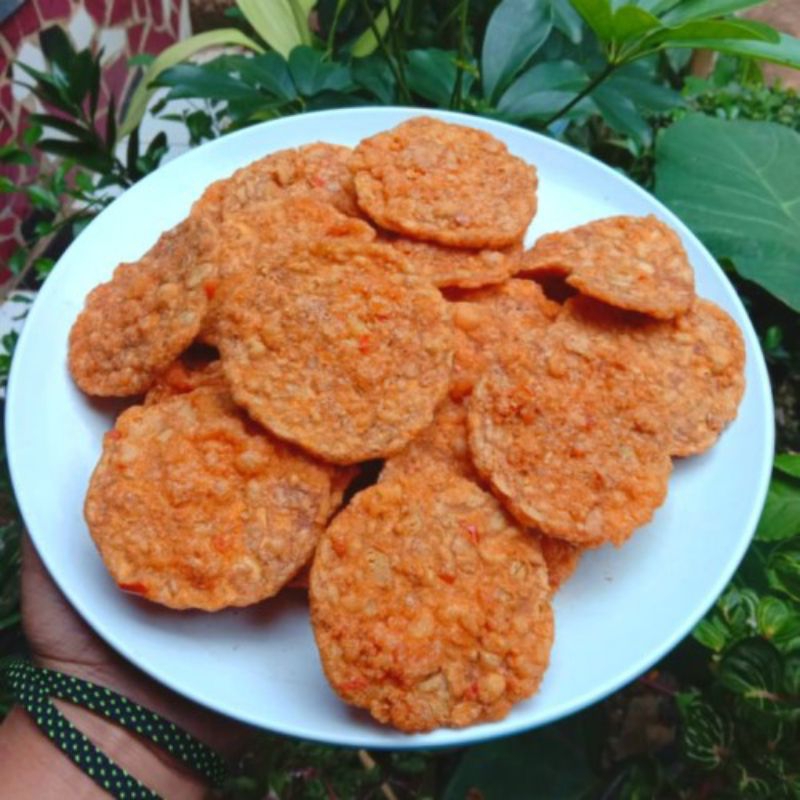 

HOME MADE keripik tempe bulet tepung pedas 250gram