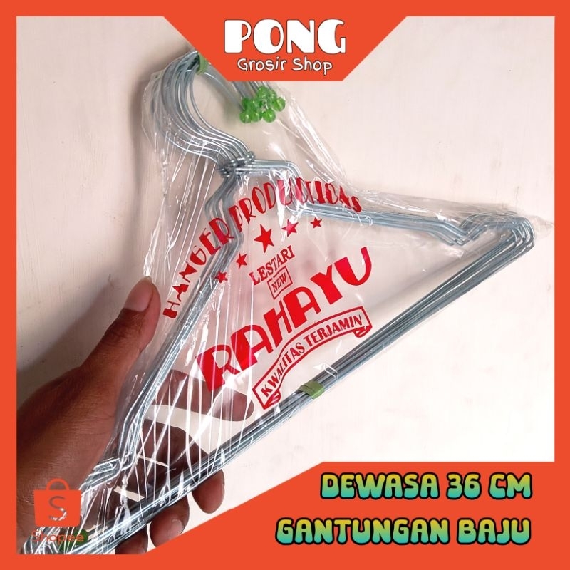 Hanger Baju Gantungan Baju Kawat Hanger Stainless DEWASA 1 lusin 12 pcs