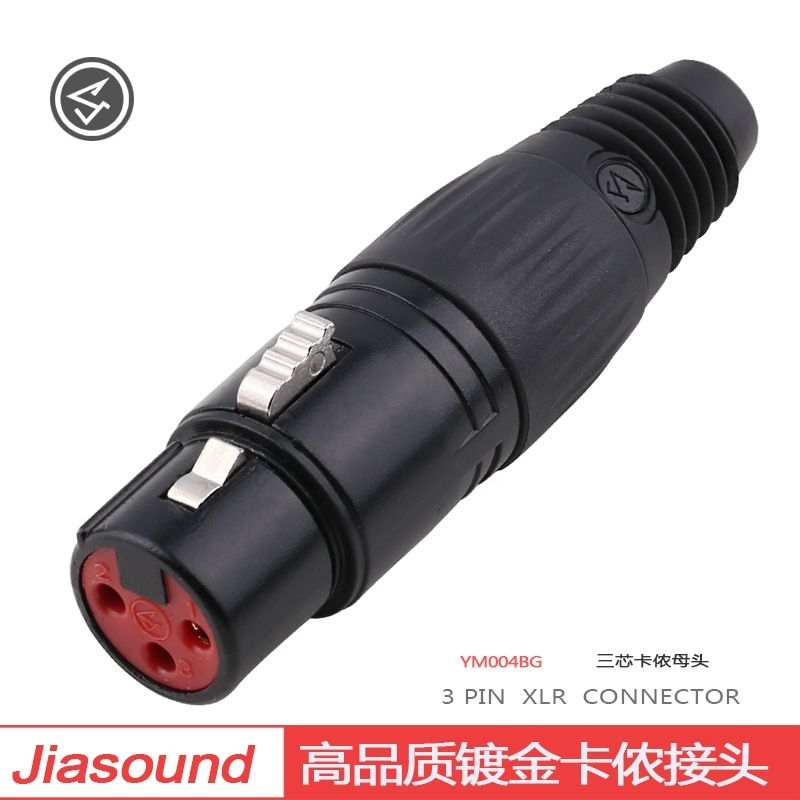 JACK CANON BETINA JIASOUND METAL HITAM TEMBAGA JACK MICROPHONE FEMALE CANON CONNECTOR