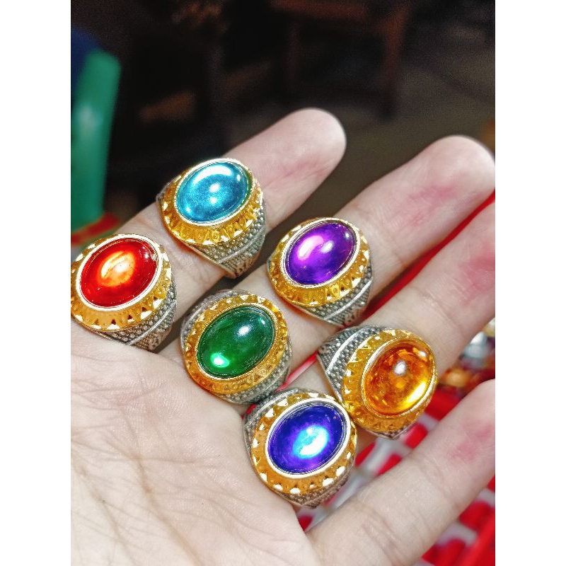 batu cincin merah Siam Ros, blue topaz, green topaz, kecubung ametis, king safir, yellow citrine