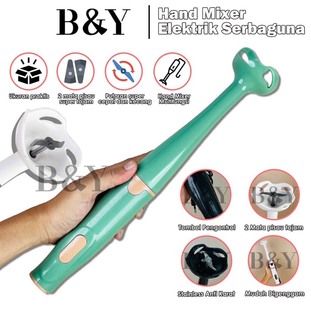 Lalalilac - Mixer Hand Mini Kocokan Stainless Steel / Pengocok Mixer Krim Listrik / Mixer Hand Mini